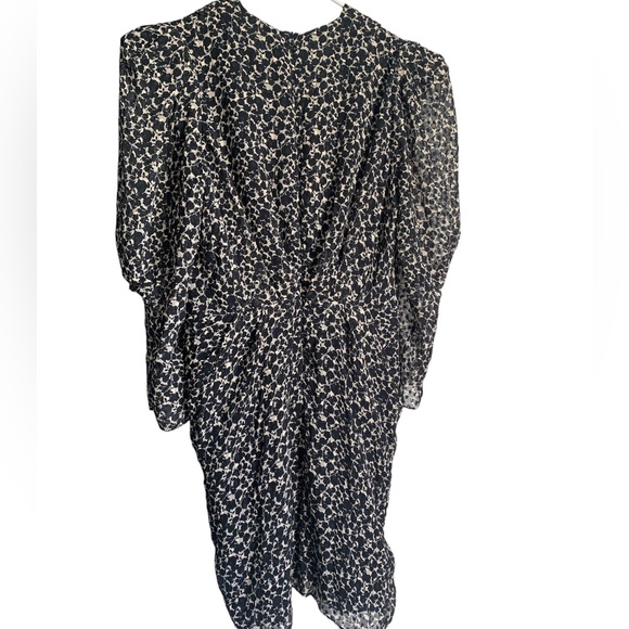 IRO PARIS Victoria Black/Cream Printed Knee Length Silk Blend Dress size 40eu - Picture 3 of 9